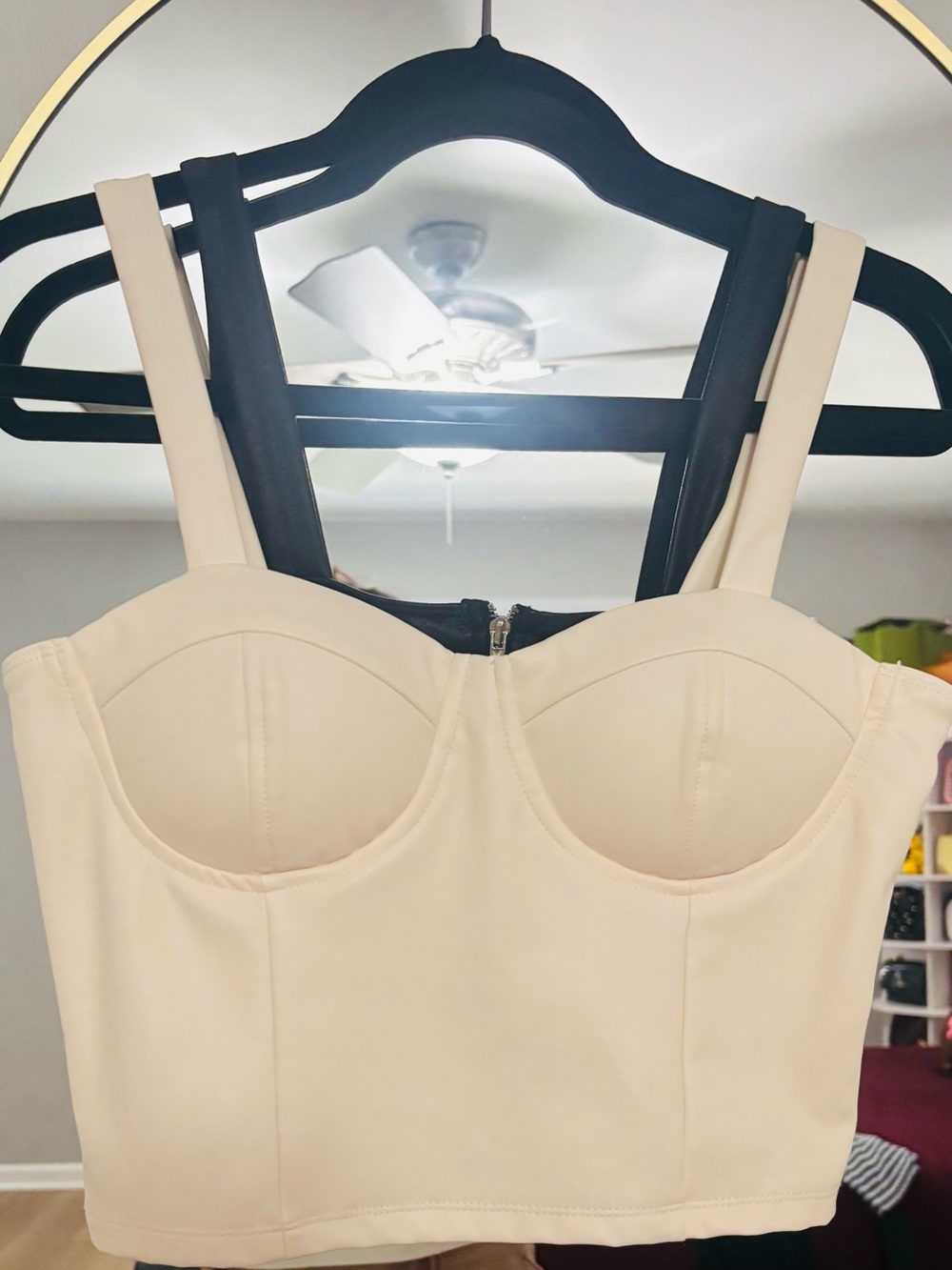 Shinestar Cream Bustier Crop Top